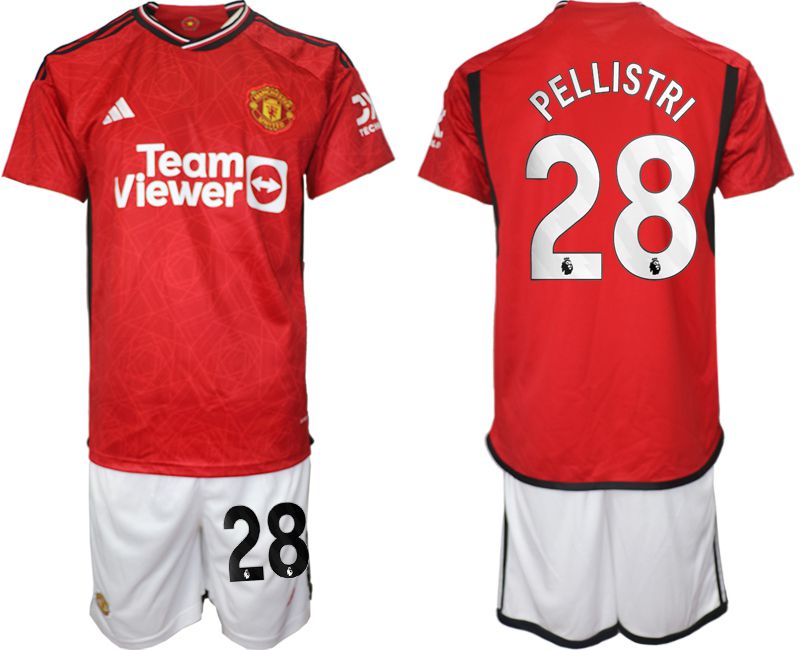 Men 2023-2024 Club Manchester United home red 28 Soccer Jersey